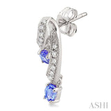 OVAL SHAPE GEMSTONE & DIAMOND EARRINGS