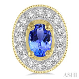 OVAL SHAPE GEMSTONE & DIAMOND EARRINGS