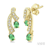 OVAL SHAPE GEMSTONE & DIAMOND EARRINGS
