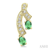 OVAL SHAPE GEMSTONE & DIAMOND EARRINGS