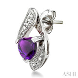 HEART SHAPE GEMSTONE & DIAMOND EARRINGS
