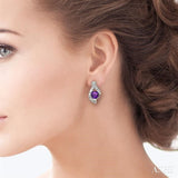 HEART SHAPE GEMSTONE & DIAMOND EARRINGS