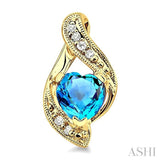 HEART SHAPE GEMSTONE & DIAMOND EARRINGS