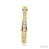 CHANNEL SET DIAMOND HOOP EARRINGS