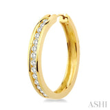 CHANNEL SET DIAMOND HOOP EARRINGS