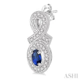 OVAL SHAPE GEMSTONE & DIAMOND EARRINGS