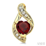 HEART SHAPE GEMSTONE & DIAMOND EARRINGS