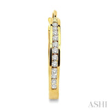 CHANNEL SET DIAMOND HOOP EARRINGS
