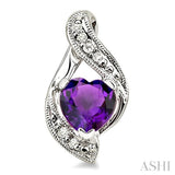 HEART SHAPE GEMSTONE & DIAMOND EARRINGS