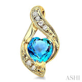 HEART SHAPE GEMSTONE & DIAMOND EARRINGS