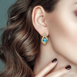 HEART SHAPE GEMSTONE & DIAMOND EARRINGS