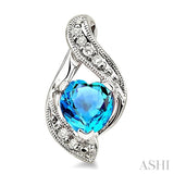 HEART SHAPE GEMSTONE & DIAMOND EARRINGS