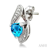 HEART SHAPE GEMSTONE & DIAMOND EARRINGS