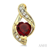HEART SHAPE GEMSTONE & DIAMOND EARRINGS