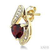 HEART SHAPE GEMSTONE & DIAMOND EARRINGS