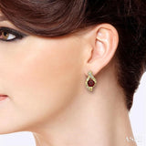 HEART SHAPE GEMSTONE & DIAMOND EARRINGS