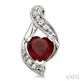 HEART SHAPE GEMSTONE & DIAMOND EARRINGS