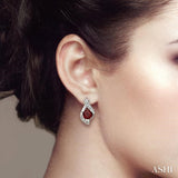 HEART SHAPE GEMSTONE & DIAMOND EARRINGS