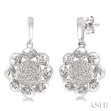 SILVER TWISTED DIAMOND EARRINGS