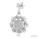 SILVER TWISTED DIAMOND EARRINGS
