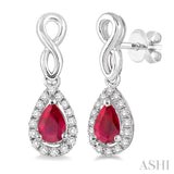PEAR SHAPE GEMSTONE & DIAMOND EARRINGS