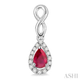 PEAR SHAPE GEMSTONE & DIAMOND EARRINGS