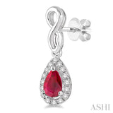 PEAR SHAPE GEMSTONE & DIAMOND EARRINGS