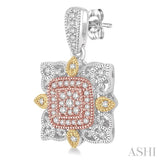 FLOWER SHAPE DIAMOND EARRINGS