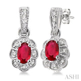 OVAL SHAPE GEMSTONE & DIAMOND EARRINGS