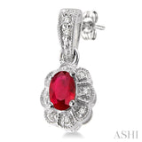 OVAL SHAPE GEMSTONE & DIAMOND EARRINGS