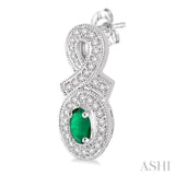 OVAL SHAPE GEMSTONE & DIAMOND EARRINGS