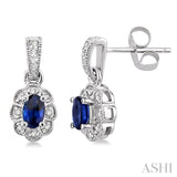 OVAL SHAPE GEMSTONE & DIAMOND EARRINGS