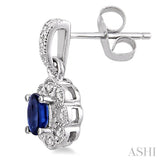 OVAL SHAPE GEMSTONE & DIAMOND EARRINGS