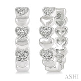 HEART SHAPE SILVER DIAMOND EARRINGS