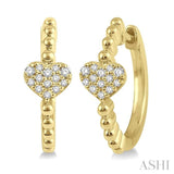HEART SHAPE DIAMOND HUGGIES EARRINGS