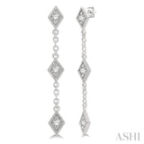 KITE SHAPE STATION DIAMOND EARRINGS