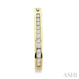CHANNEL SET DIAMOND HOOP EARRINGS