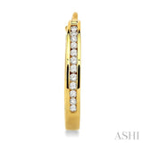 CHANNEL SET DIAMOND HOOP EARRINGS