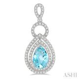 PEAR SHAPE GEMSTONE & DIAMOND EARRINGS