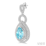 PEAR SHAPE GEMSTONE & DIAMOND EARRINGS