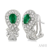 PEAR SHAPE GEMSTONE & DIAMOND EARRINGS