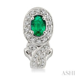 OVAL SHAPE GEMSTONE & DIAMOND EARRINGS