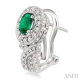 OVAL SHAPE GEMSTONE & DIAMOND EARRINGS
