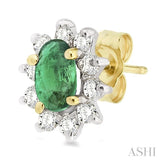 OVAL SHAPE GEMSTONE & DIAMOND EARRINGS