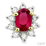OVAL SHAPE GEMSTONE & DIAMOND EARRINGS