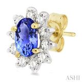 OVAL SHAPE GEMSTONE & DIAMOND EARRINGS