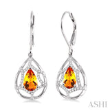 PEAR SHAPE GEMSTONE & DIAMOND EARRINGS