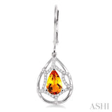 PEAR SHAPE GEMSTONE & DIAMOND EARRINGS