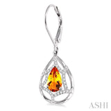 PEAR SHAPE GEMSTONE & DIAMOND EARRINGS