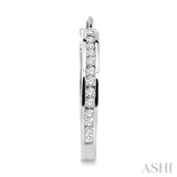 CHANNEL SET DIAMOND HOOP EARRINGS